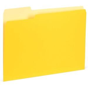 100 Blue Summit File Folders, Letter Size, 1/3 Cut Assorted Top Tabs, Yellow